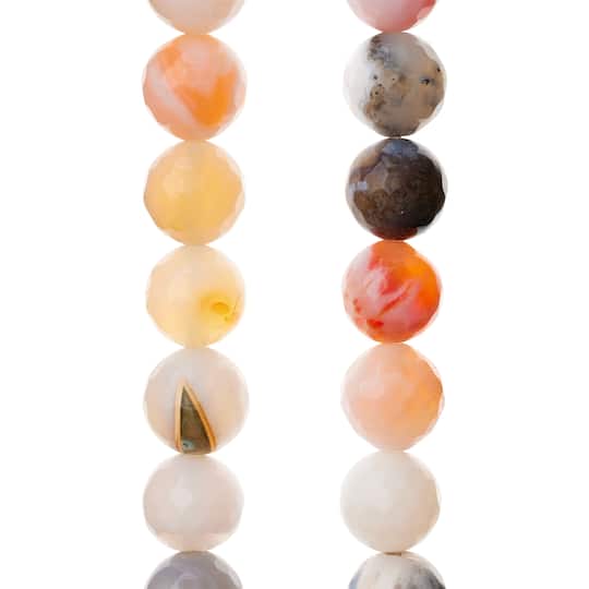 Fire Agate Faceted Round Beads, 10mm by Bead Landing™